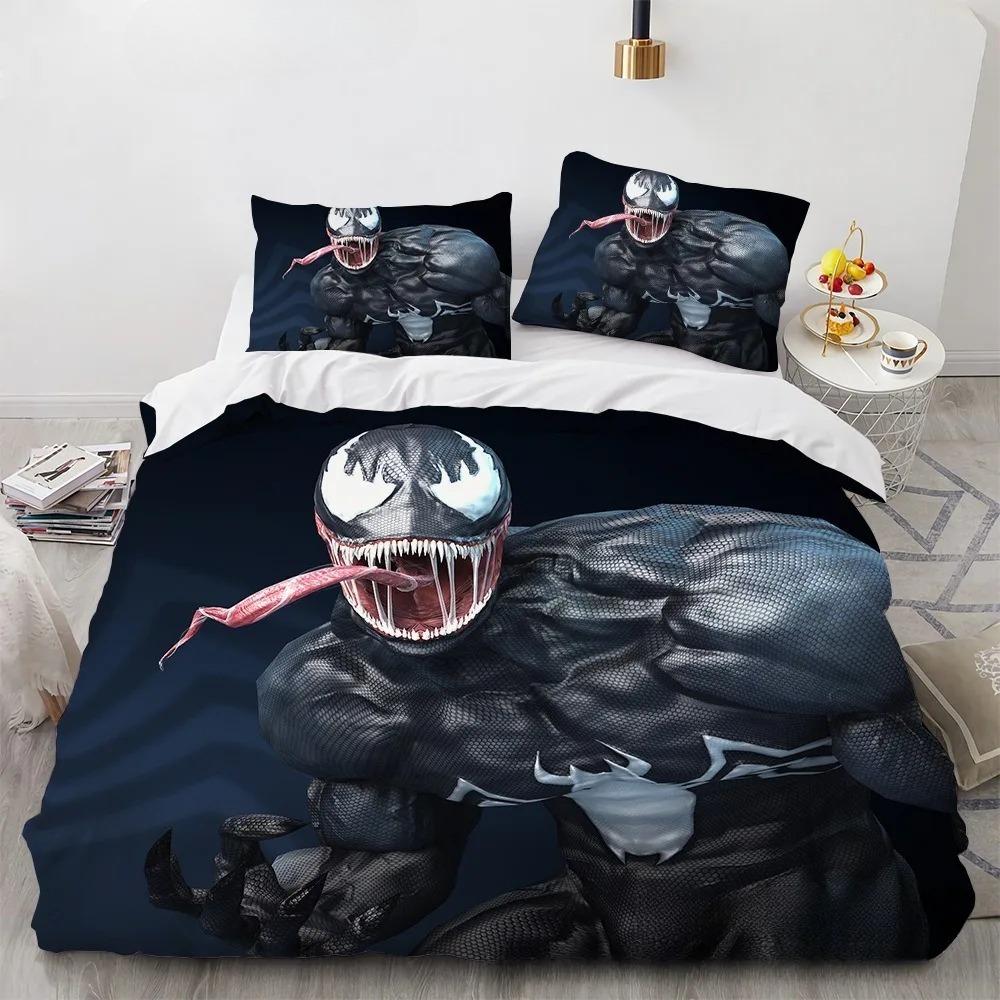 Venom Duvet Cover Pillowcase Bedding Bedroom Decoration Children Gift Adult Single Double Bed Large Sizezip Duvet Cover