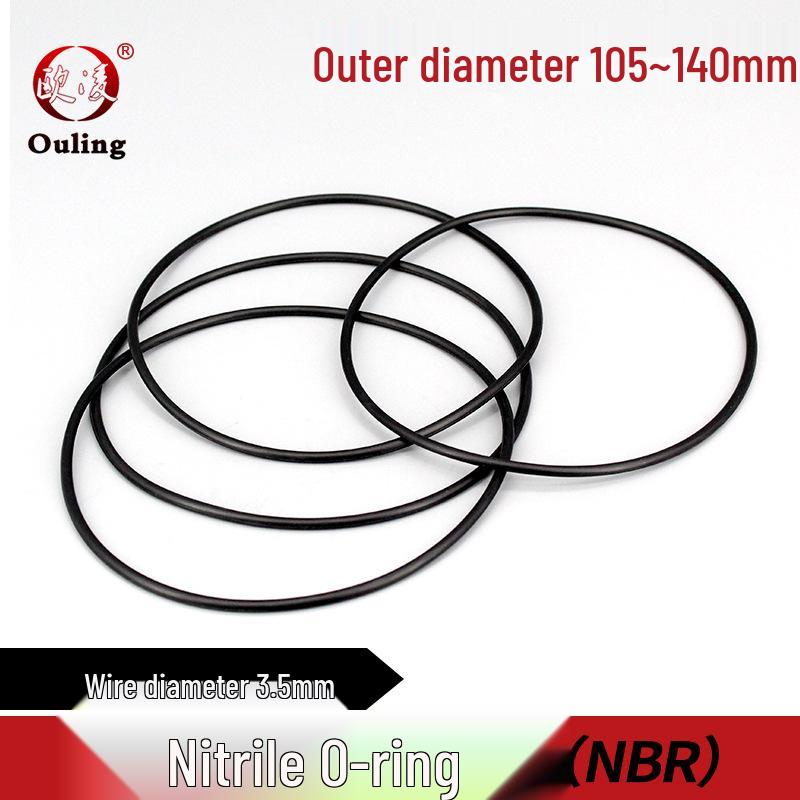 Nitrile Rubber O-Ring Seal, Outer Dia. 105-140x3.5mm OD 105*3.5mm (1 pc) Black Nitrile O-Ring