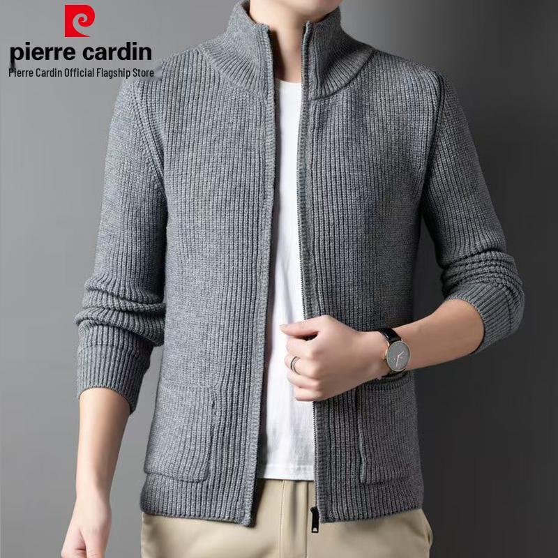 Pierre Cardin Men's Half-Turtleneck Zipper Knit Cardigan Sweater