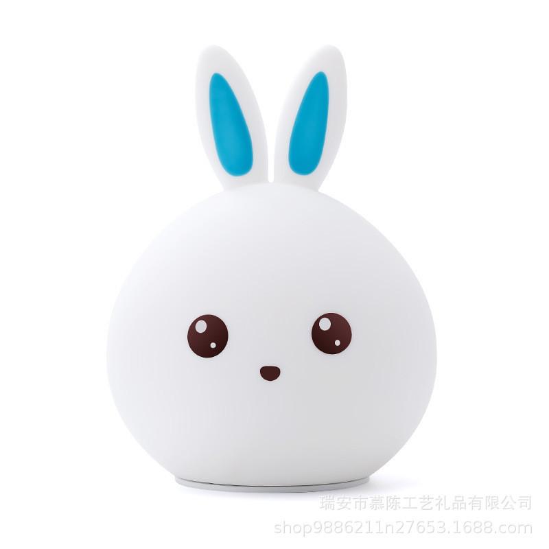 

Q эластичный мягкий милый кролик мягкий свет в форме кролика ночник для домашних животных для сопровождения детей синий