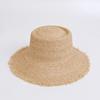 Natural Raffia Woven Large Brim Burr Straw Hat Women's Summer Concave Top Light Plate Edging Sunshade Seaside Beach Hat