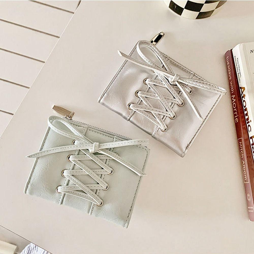 Purse Bow Wallet Korean Style PU Leather Card Holder Retro Coin Pouch  Card Storage Bag