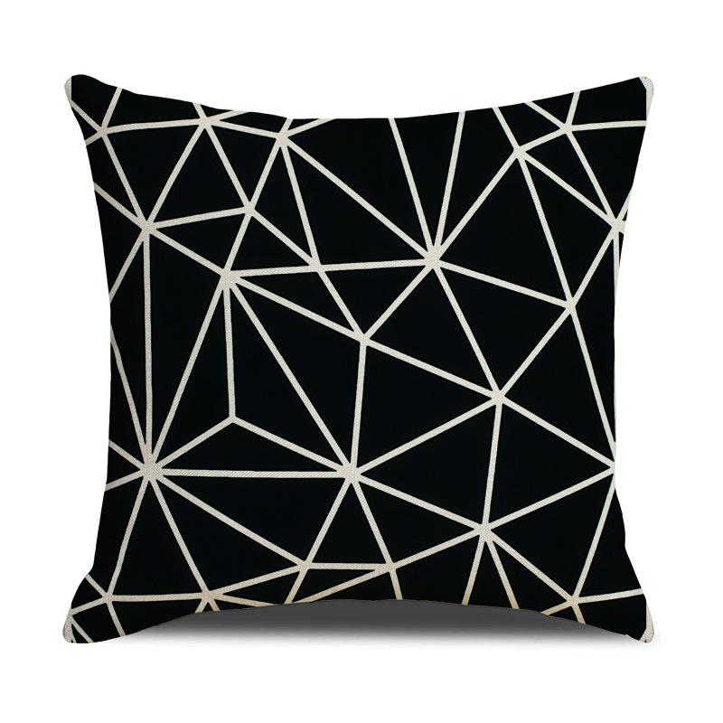 New Black and White Letter Pillowcase Office Sofa Living Room Decoration Linen Cushion