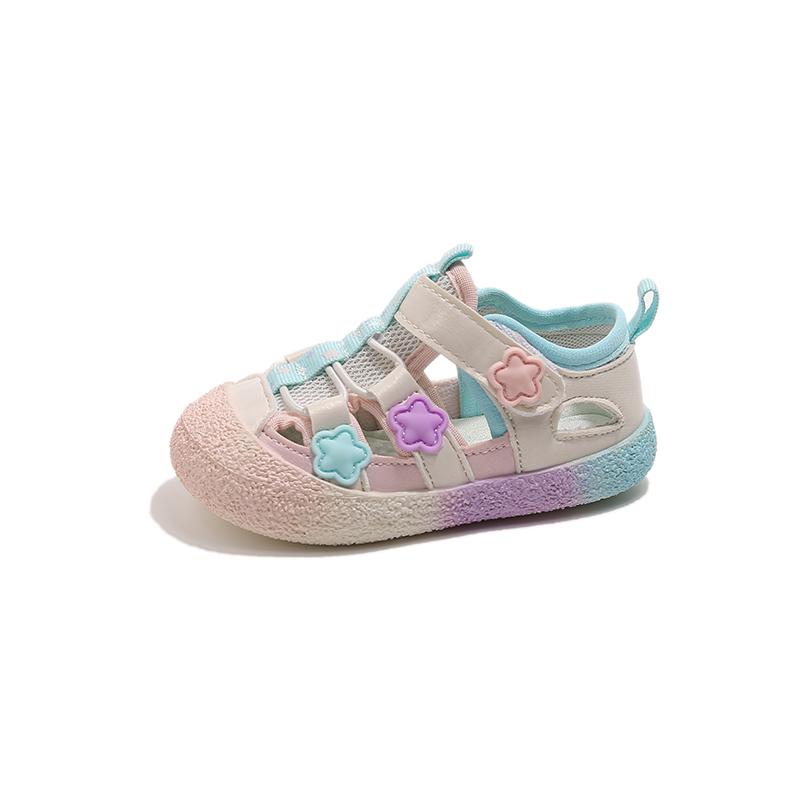 Girls Casual Sandals Mesh Breathable Kids Walking Shoes Toes Capped 2025 Summer Children Princess Shoes Candy Color Soft Sole