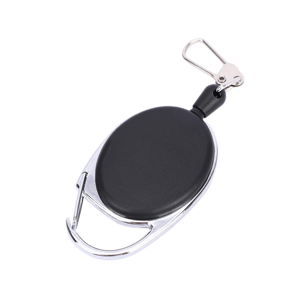 Clips ABS ID Lanyard Anglers Keychain Recoil Retractable Pull Key Ring Badge Holder Badge Reel