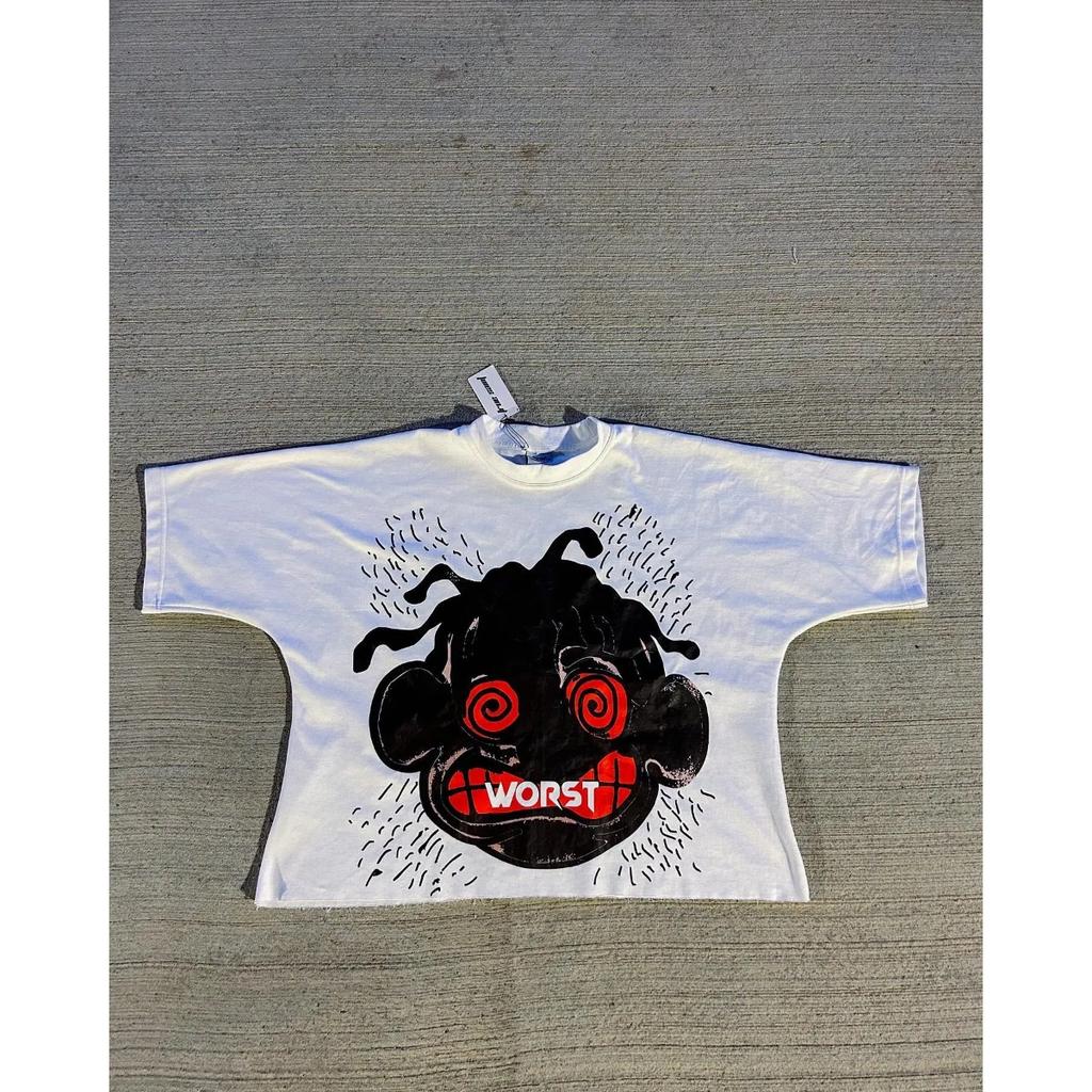 Harajuku Grafikdruck Übergroßes T-Shirt Goth Casual Baumwolle Kurzarm Tops