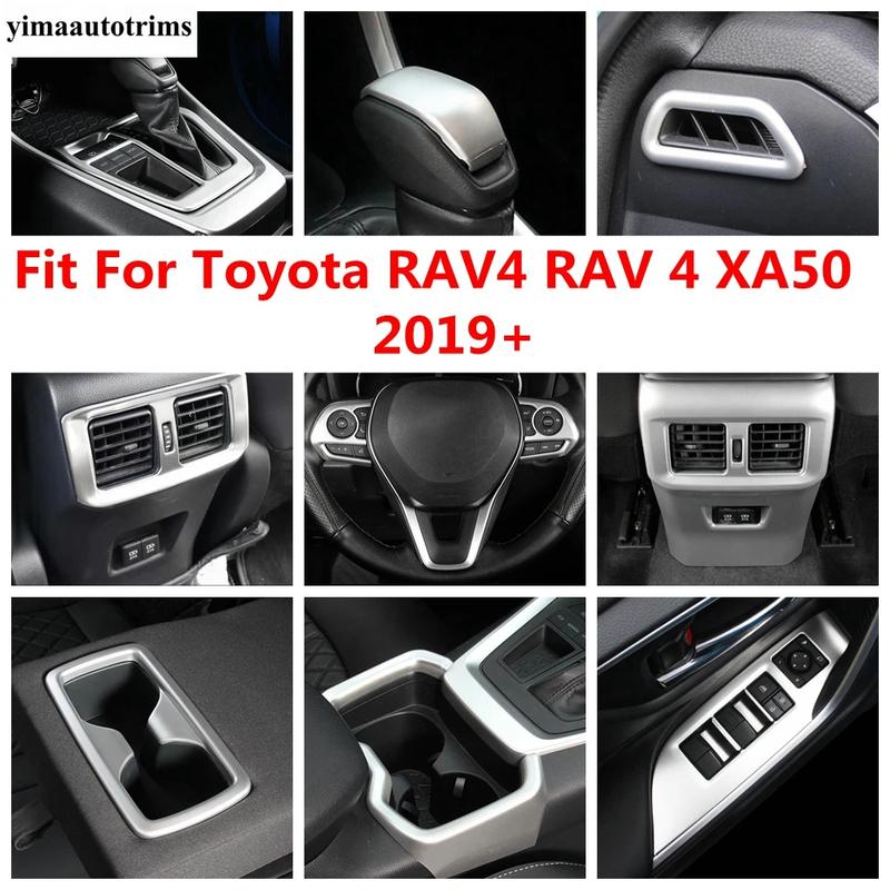 Window Lift / Steering Wheel / Gear Shift / Water Cup / Air AC Vent Cover Trim For Toyota RAV4 XA50 - 2024 ABS Accessories