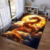Goldener Drache mit Mond und Wolken Fantasy Kunst Teppich Dekoration Geeignet für den Einsatz als Anti-Rutsch für Wohnzimmer Schlafzimmer Sofas