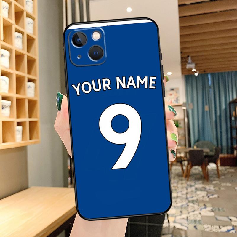 Personalised Football Name Number Phone Case For iPhone 13 12 11 14 15 16 Pro Max XS X XR Plus 12 13 Mini Back Cover
