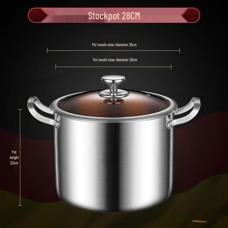 316 Stainless Steel Large Capacity Deep Stew & Soup Pot