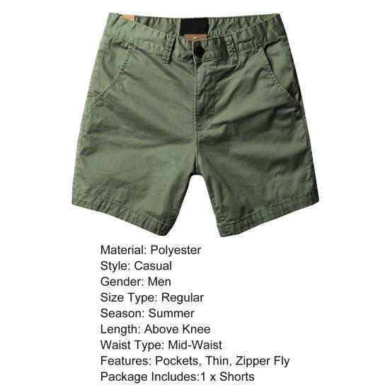Taschen Reißverschluss Gerader Schnitt Mittlere Taille Herrenshorts Einfarbige Herren Sporthosen Streetwear