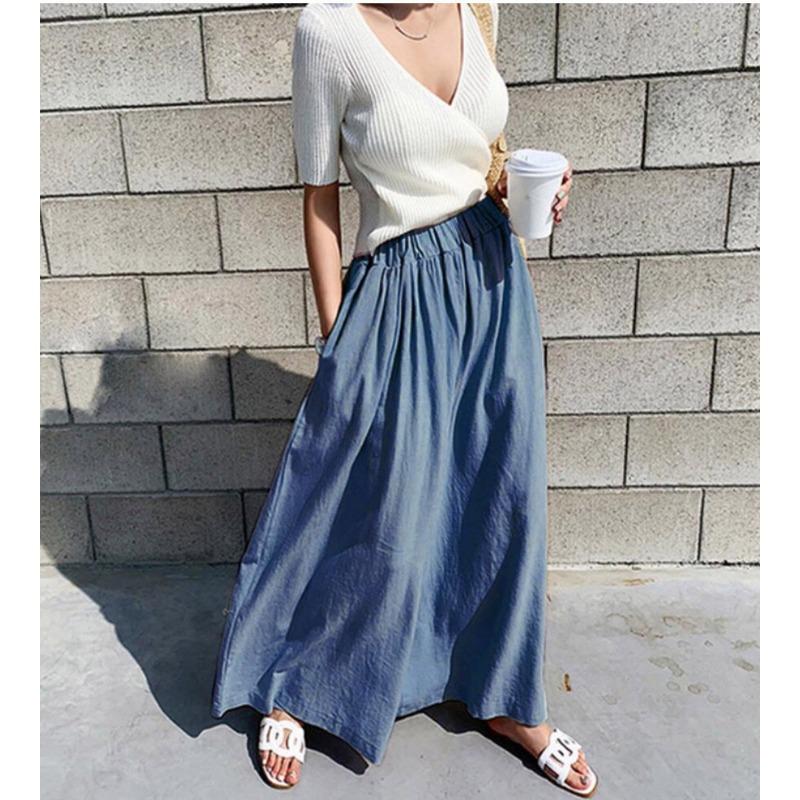 Summer Women's Fashion Solid Color Linen Wide Leg Pants Casual Pants Long Pants Women's Pants Trousers Women’s