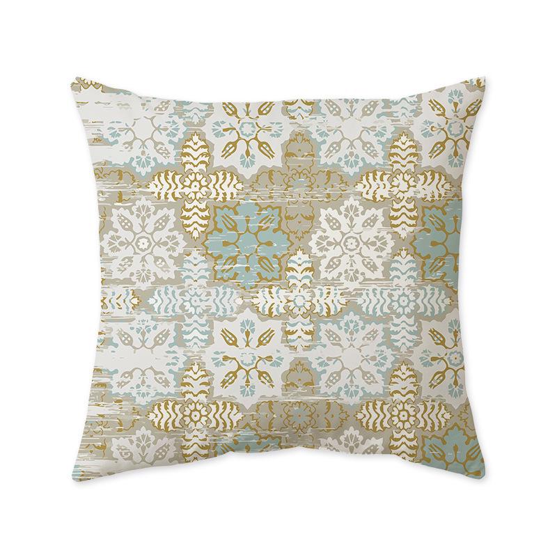 Nordic Geometric Ultra-Soft Cushion Cover, Retro Indian Light Luxury Sofa & Bedroom Lumbar Pillow