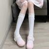 Lolita Pure Desire Summer JK Bow Velvet Ballet Stacking Socks Medium Tube Socks Lace Calf Socks