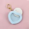 Cute Heart Shape Badge Holder Keychain Anime Pin Pendant PU Leather Display Protector Bag for Students and Collectors