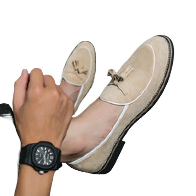 Spring fashion men's shoes retro large size casual flow slip-on green leather shoes