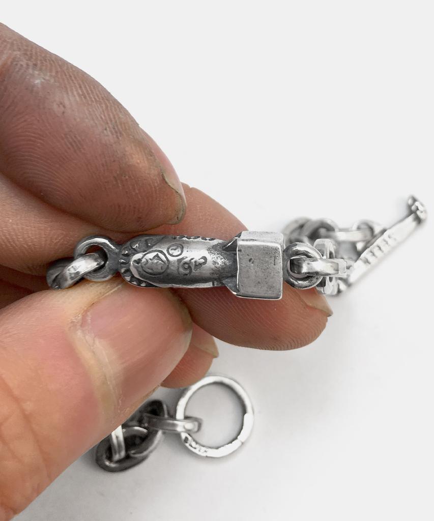 Sheen666 578 Bomber Pendant Silver Bracelet