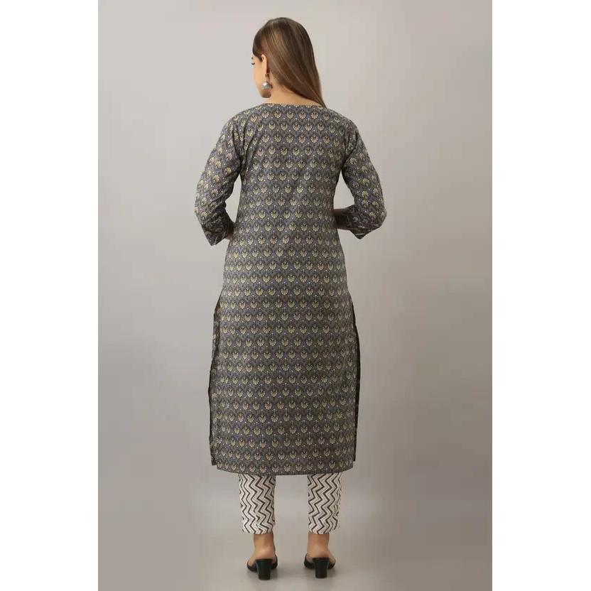 Indisches Pakistanisches Kurta Hose Dupatta Set Damen Reine Baumwolle Oberteil Tunika Kurti Kleid VF-20216