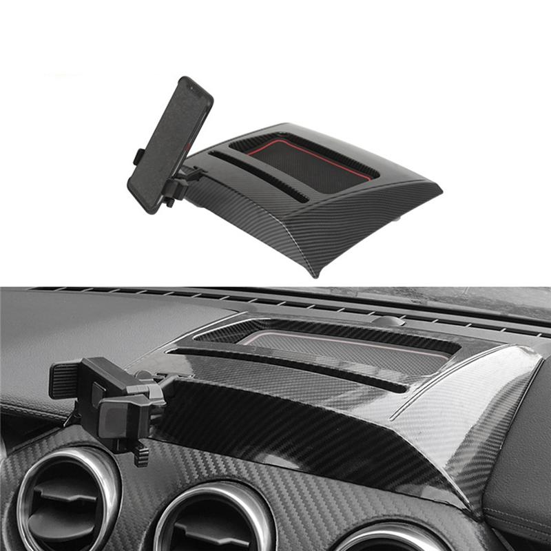 Dashboard Oraganizer Tray With Phone Holder Clip For Ford Mustang 2015+ Center Console Stowing Storage Container Box