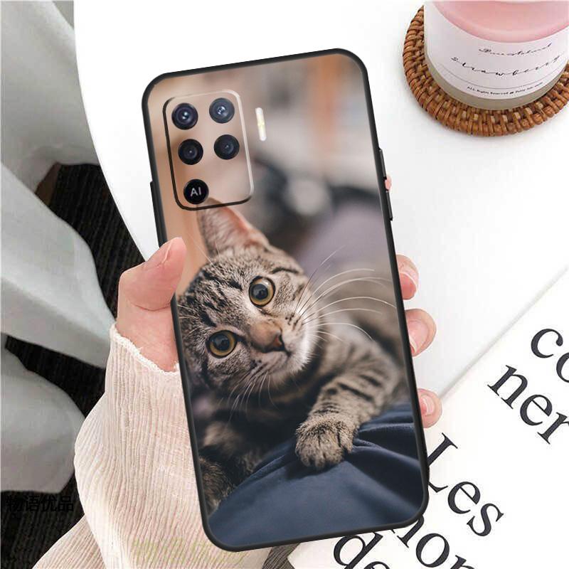Cute Cat Animal Case For Oppo A98 A58 A78 A18 A38 A60 A80 A40 A77 A57 A17 A74 A54 A94 A96 A76 A16 A15 A5 Pro