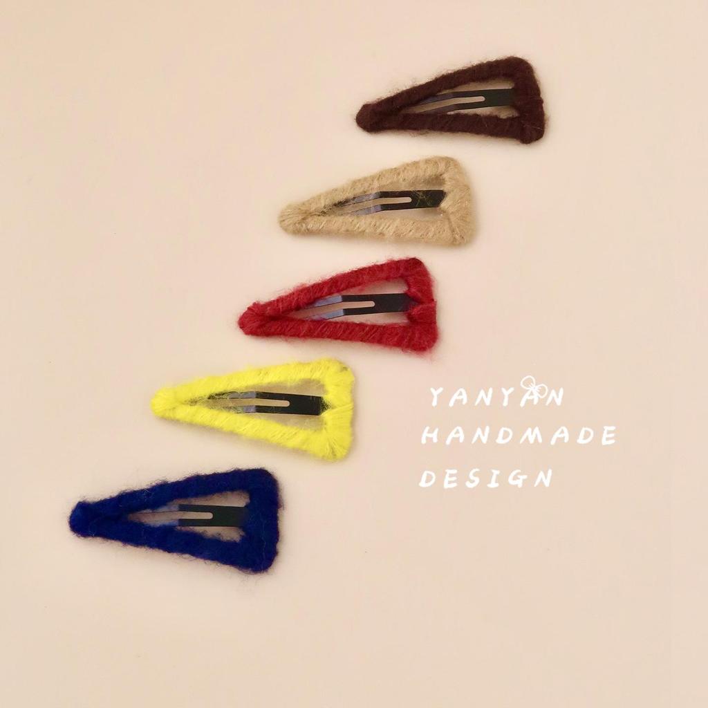Children's Woolen Triangle Hair Clip - Autumn/Winter Accessories for Girls and Babies