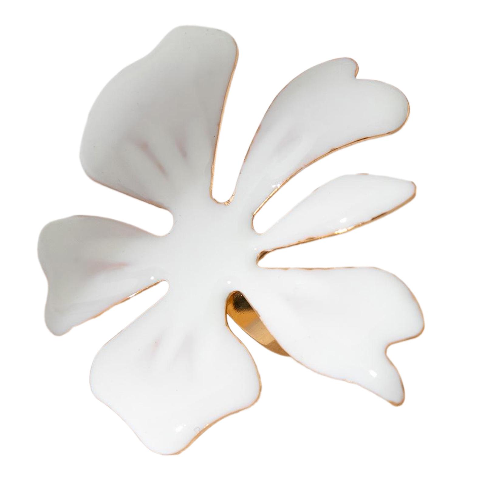 

Ефектна модна каблучка з 3D квіткою/морською зіркою та перлами Весільна каблучка для пальця Ручна робота Ювелірні вироби для вечірок A