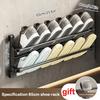 1PC Multifunctional Wall-Mounted Shoe Rack Stainless Steel Foldable Towel Rack Convenient Design Space-Saving Organizer