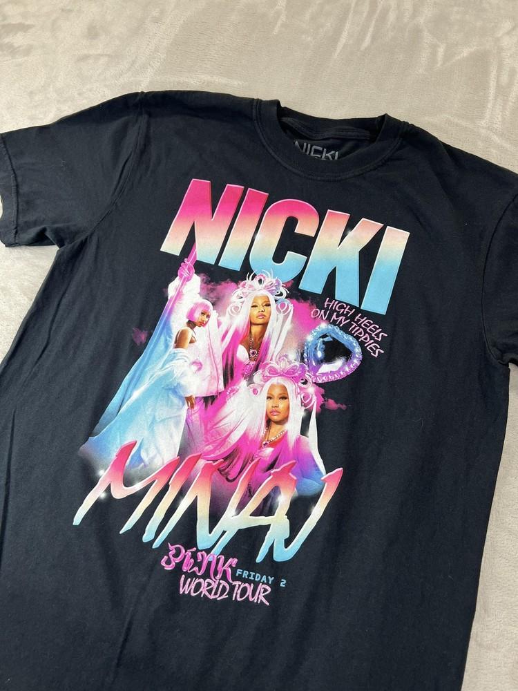 Nicki Minaj Shirt Mens Medium Black Pink Friday 2 World Tour Concert Tee 2024 Unisex T-Shirt S