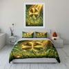 Golden Clover Decor Set Bedding Set with 1 Duvet Cover 2 Pillowcases Single Double King Queen, Gift
