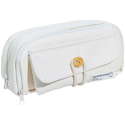 RVTFSH Pencil Large Pencil Elementary School Student Pencil Case 25-Piece Case, Capacity, Girls' Case, (White)