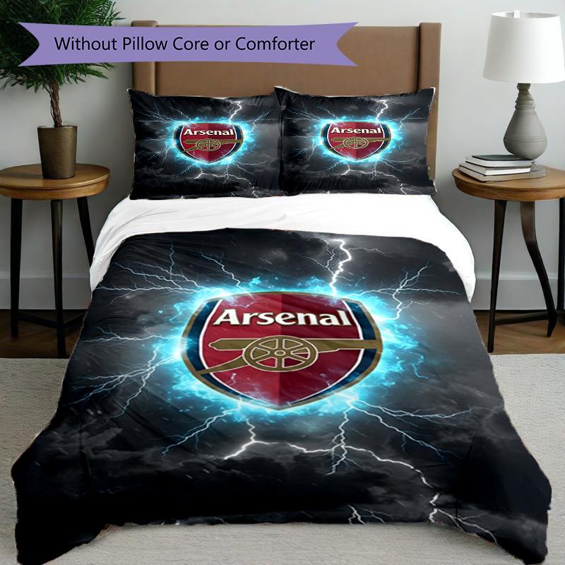 3pcs Duvet Cover Set (1*Duvet Cover + 2*Pillowcase, Without Core),football team.C Print Bedding Set, Bedroom Decor, All‑Season, Birthday Gift