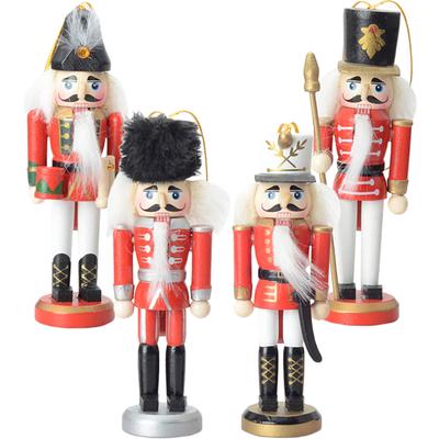 4 stk nøtteknekkerdukker Julepynt Anheng Tre Jule-nøtteknekkere Bordpynt Anheng Valnøttsoldat Tre