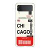 Phone Case For Samsung Galaxy Z Flip 3 4 5 Hard Folding PC World City Travel Ticket New York Label For Samsung Z Flip 6 Cover