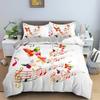 Music Note Print Bedding Set Psychedelic Duvet Cover Set Polyester Quilt Cover EU Double King Size Adult Kids Bed Accessories