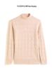 Women's 2025 Double-strand Thick Branch Pattern Half-high Collar Cashmere Wool Knit Sweater