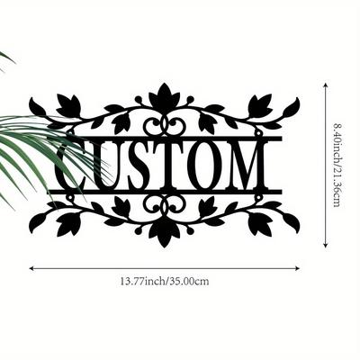Personalized Metal Wall Art Custom Name Sign Modern Home Decor Outdoor