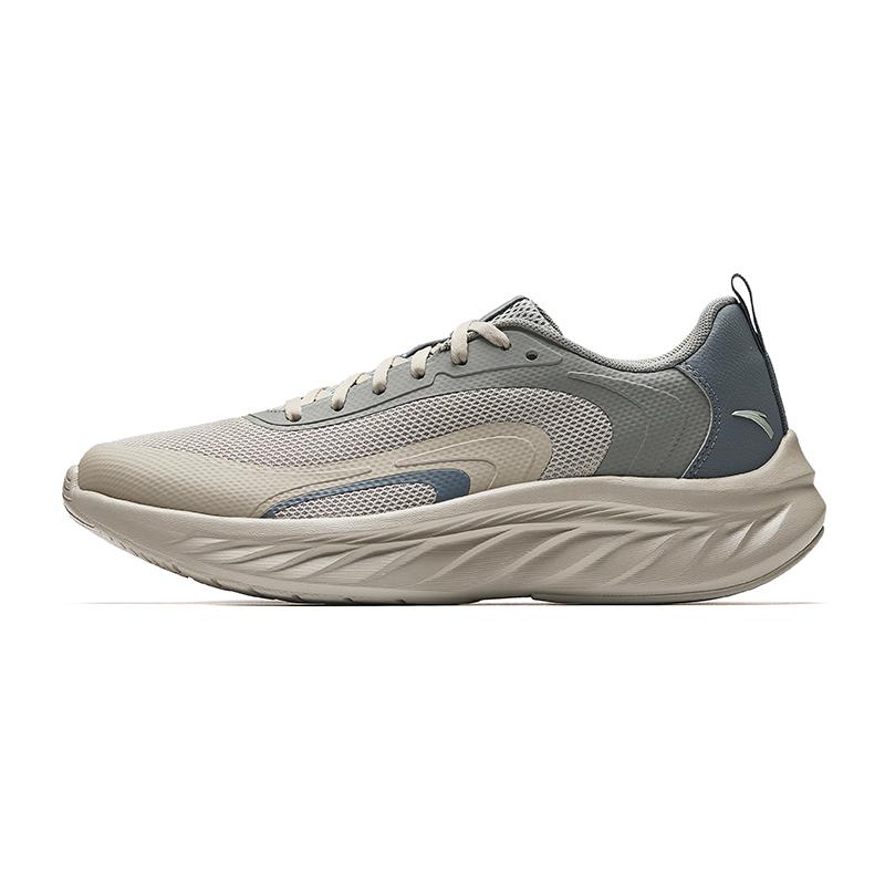 Anta Lingyu 2026 Мужские летние кроссовки для бега Толстая подошва Ткань Синтетическая кожа Резина Низкие Мужские кроссовки Серый 912635504-3 40.5