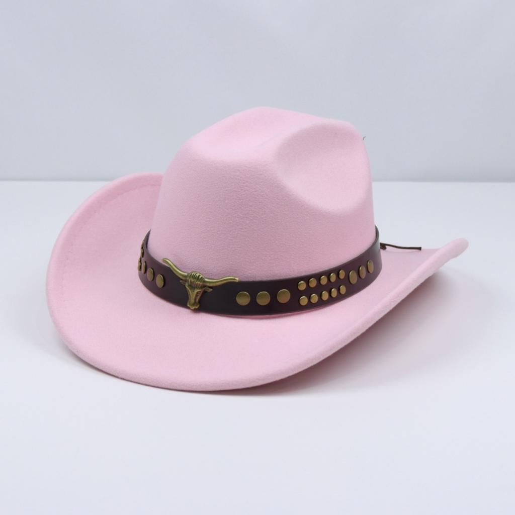 Popular cowhead jazz hat, vintage ethnic style wide-brimmed woolen hat, British gentleman's conical felt hat