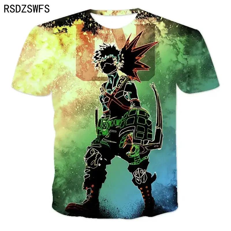 My Hero Academia Boku No Hero Academia 3D-Druck T-Shirt Herren Damen Kinder Anime Streetwear Kurzarm Junge Mädchen Kinder Tops T-Shirt