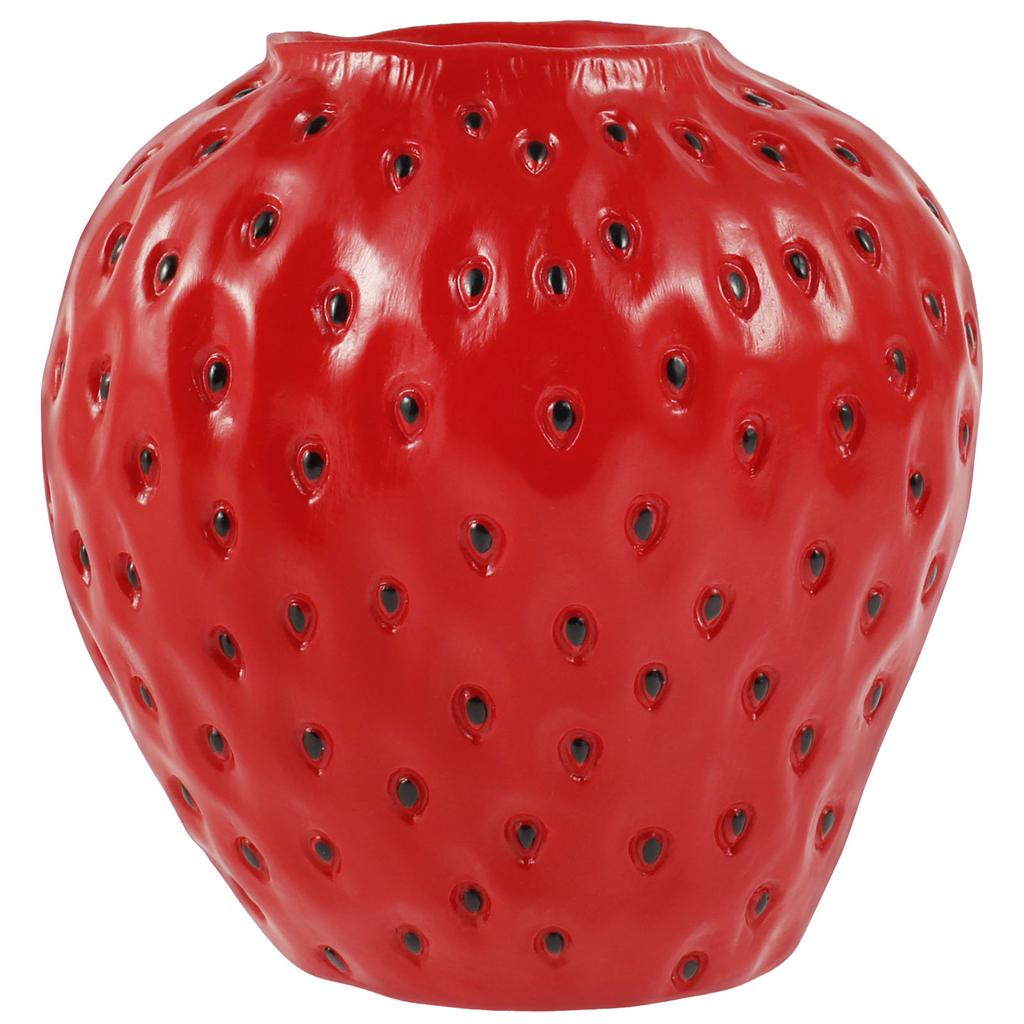 Strawberry Vase 12×10.5×12cm Decorative Strawberry Shaped Planter Resin Strawberry Shaped Planter Pot Cute Fruit Vase Ornament