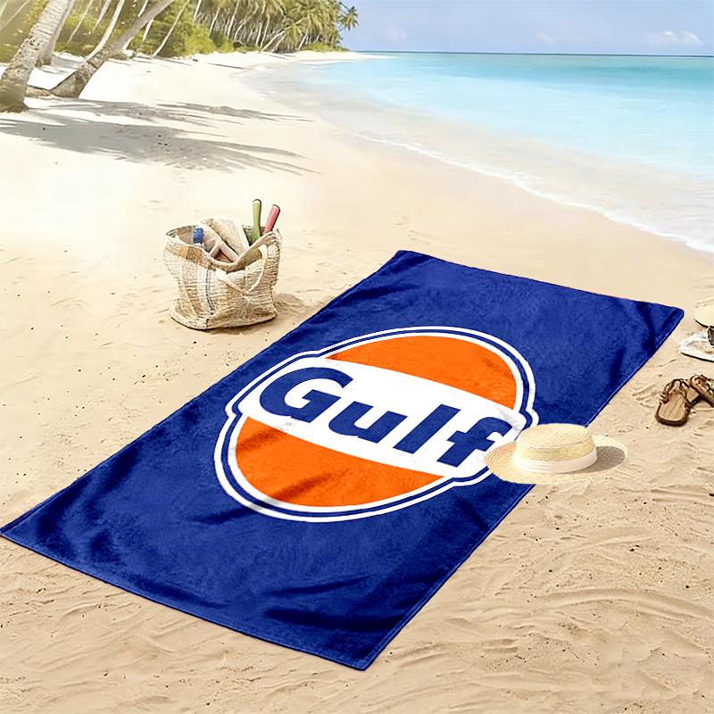 Logo del marchio Gulf asciugamano da spiaggia morbido da bagno da mare assorbente asciugamano da bagno stampa comfort moda asciugamani per viaggi e vacanze