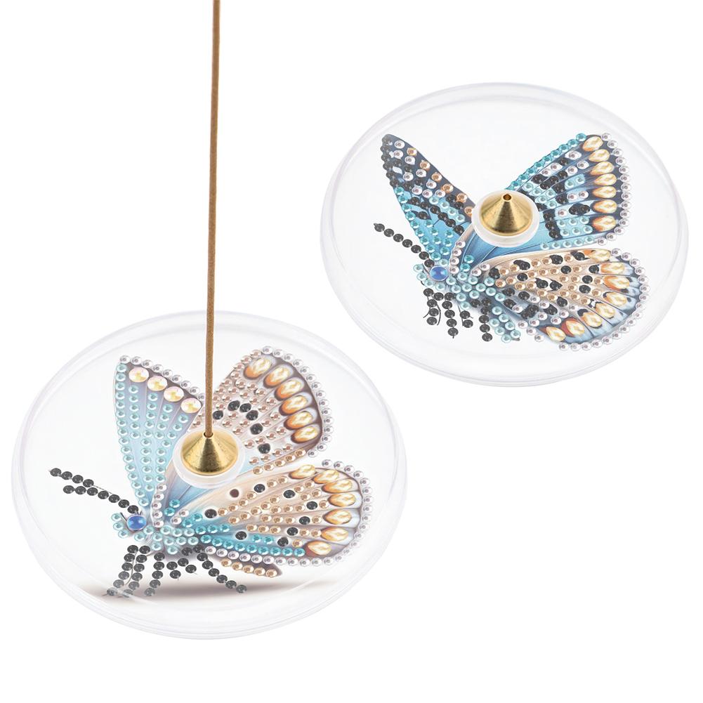 2Pcs Acrylic Special Shaped Exquisite Pattern Diamond Painting Incense Holder Diamond Painting Aroma Stand for Yoga Meditation