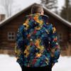 Men's Print Jacket Men's Spring And Autumn Casual Trend Zipper Hooded Jacket