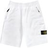 Solid Color Compass Logo Patch Elastic Waist Casual Shorts Men Shorts White 781564060-V0001