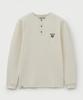 Seteo Waffle Henley Neck T-Shirt Cream