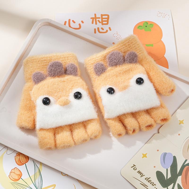 Winter Mink Imitation Solid Color Gloves