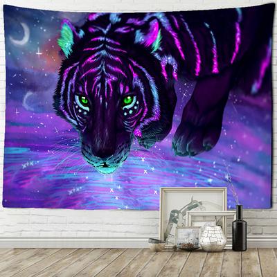 Psychedelic Tiger Wandteppich Hängen Boho Hippie Tapiz Kunst Ästhetischen Zimmer Home Decor Hintergrund Stoff