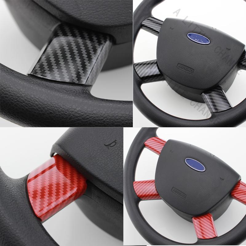 4Pcs/Set Interior Car Steering Wheel Panel Cover Trim Sticker for Ford Focus 2 MK2 2005 - 2011 Car-Styling Stickers Accessories