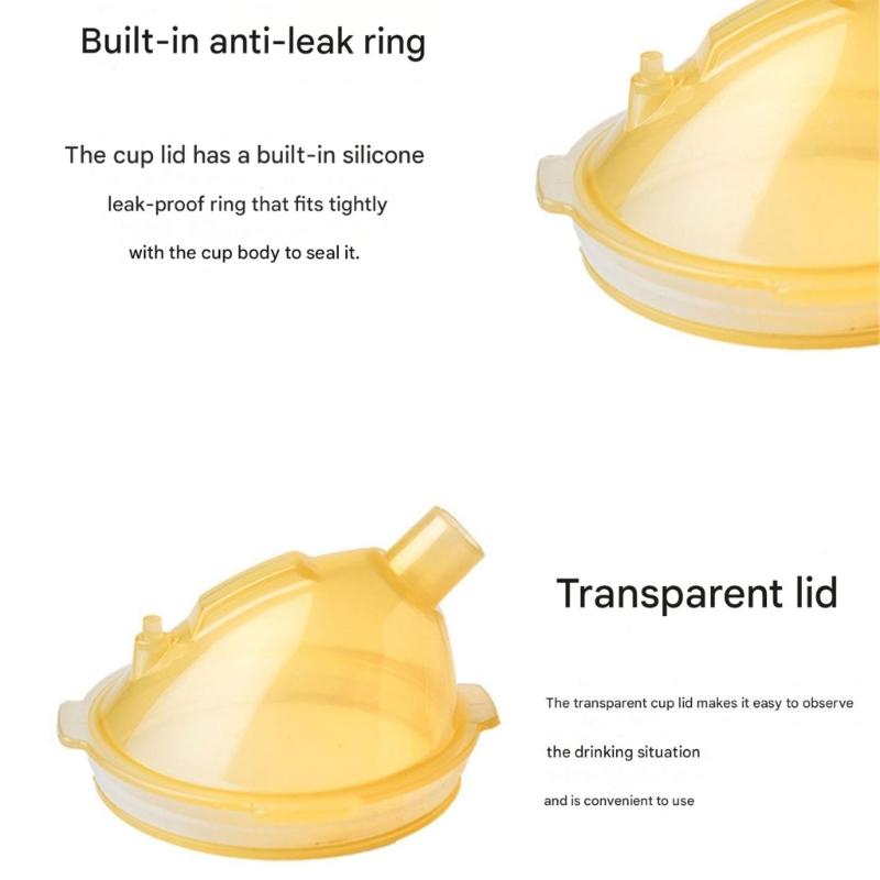 Reusable Drinking Cup 400ml Spill Proof Straw Cup with Handle and Lid For Elderly Kids Bedridden Users 304 Steel Designs
