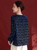 2025 Camicetta Casual Girocollo Manica Lunga in Velluto di Seta Mulberry Burnout 1853